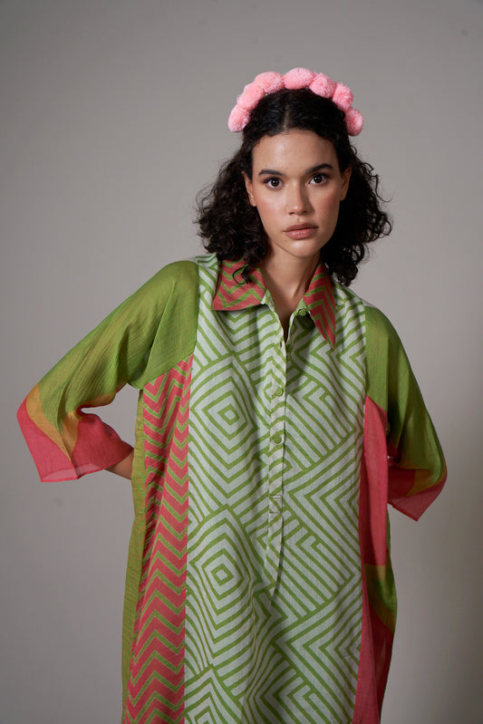 Keshi Green-Pink Co-ord Set (Set of 2)