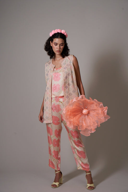 KIGIKU Peach-Sepia Co-ord Set (Set of 3)