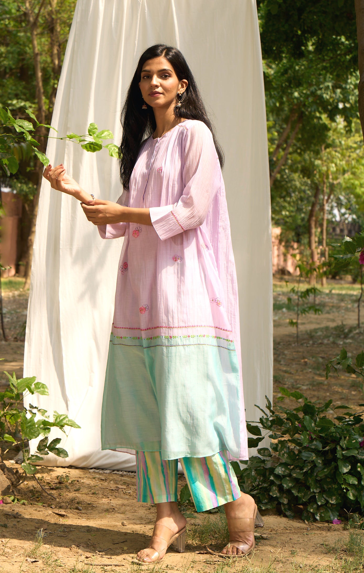 Saaras Lilac Kurta  (Set of 2)