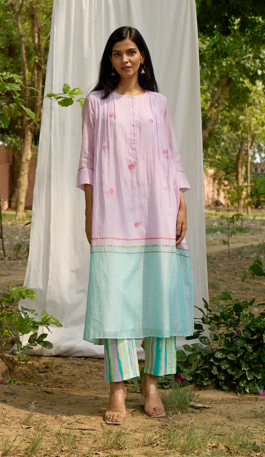 Saaras Lilac Kurta (Set of 2)
