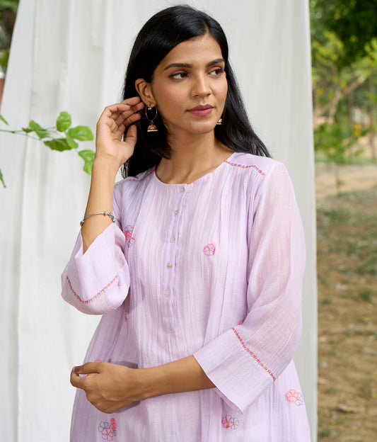 Saaras Lilac Kurta (Set of 2)