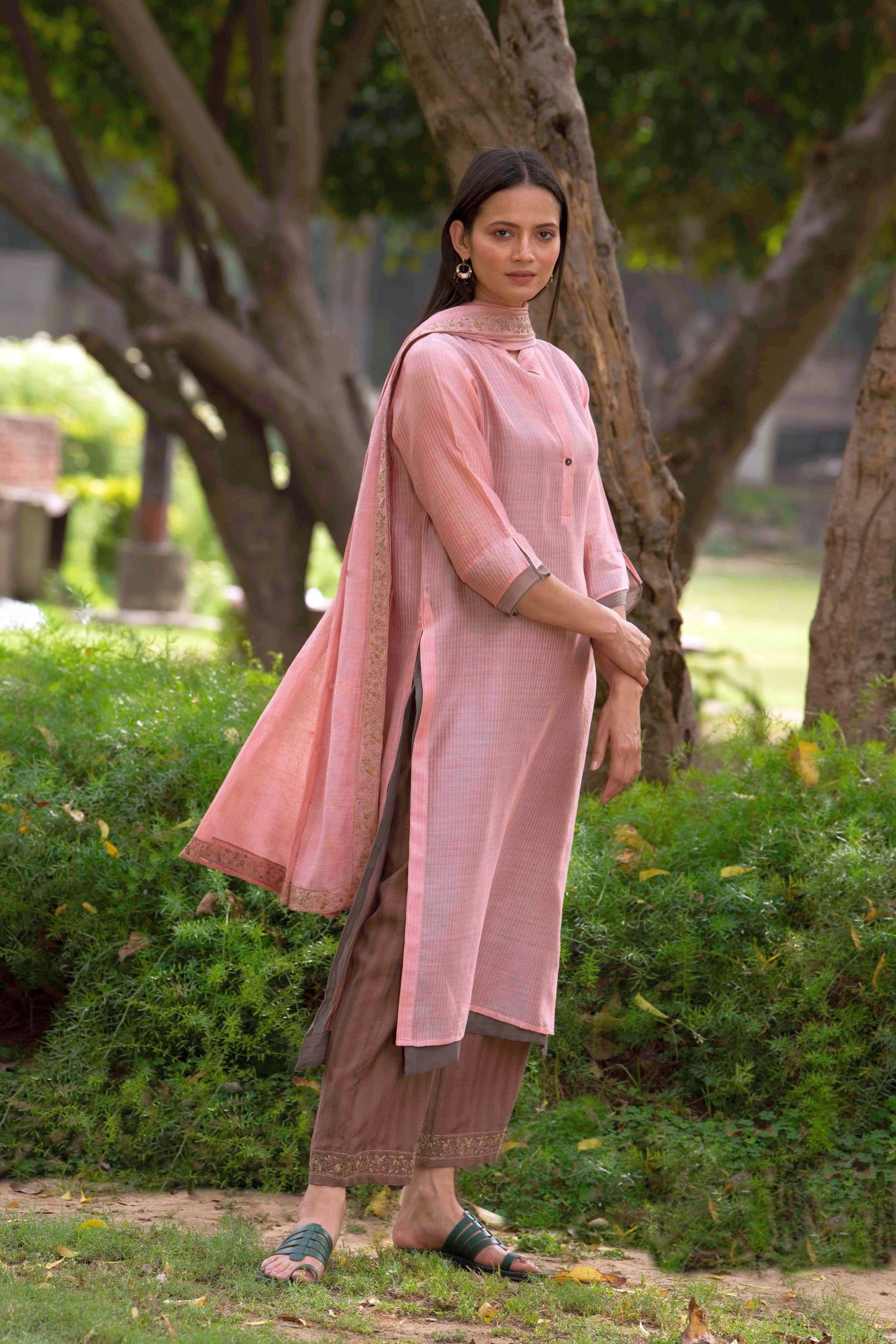 Madhvi Pink Kurta (Set of 3)