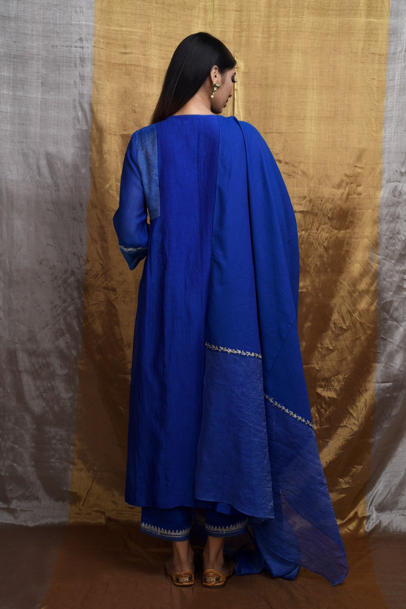 Cham Royal Blue Kurta (Set of 3)