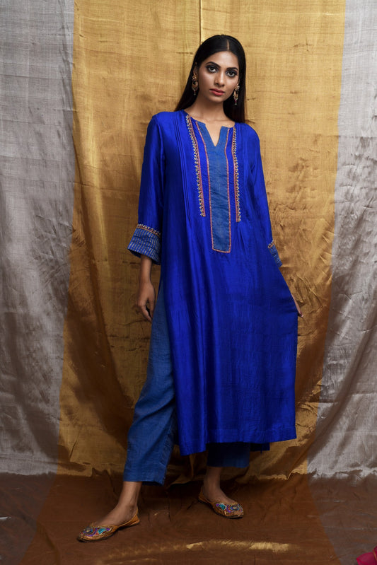 Allure Royal Blue Kurta (Set of 3)