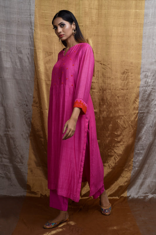 Elegance Pink Kurta & Pant Set