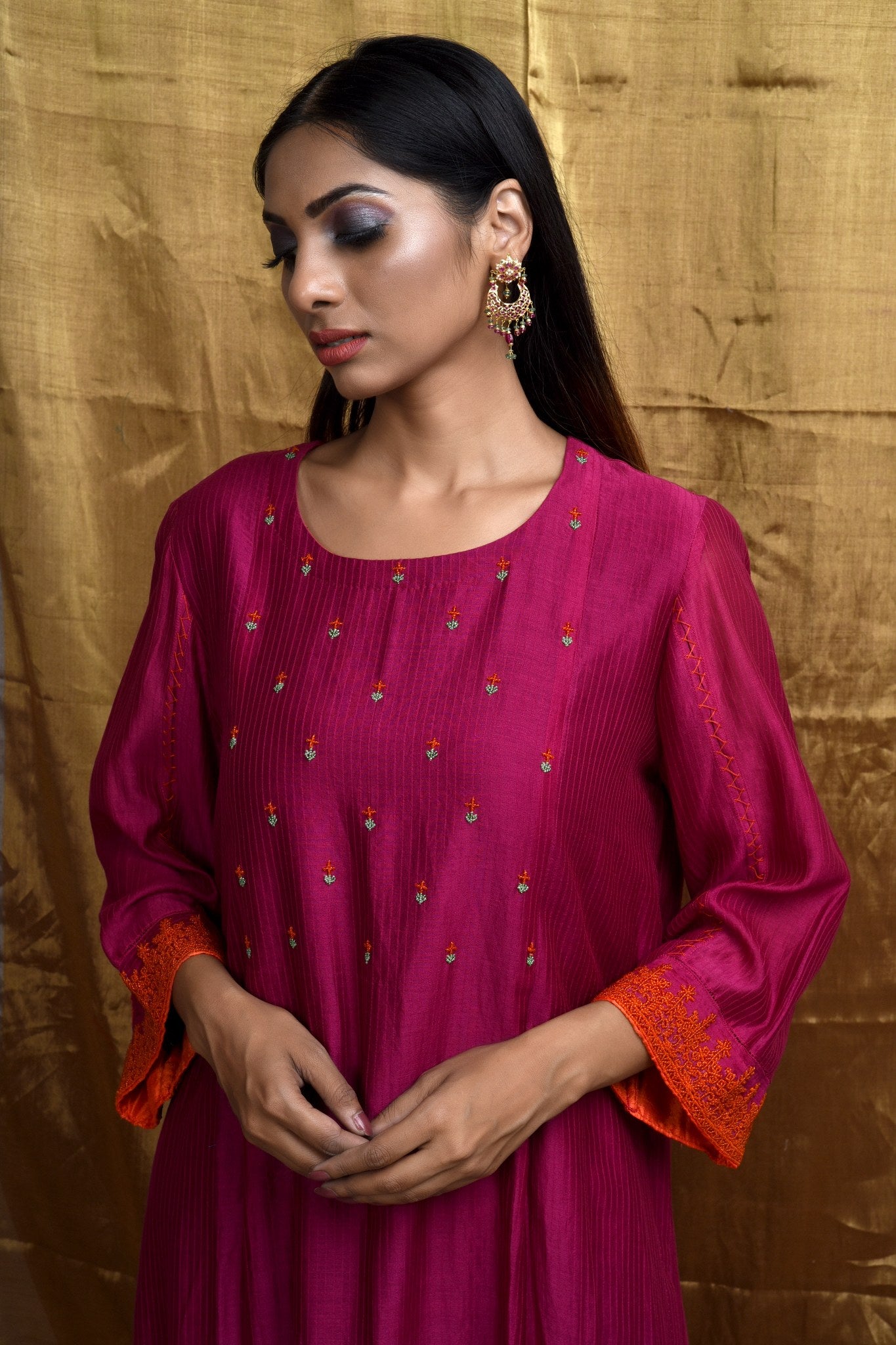 Eleanor Wine Kurta (Set of 3)