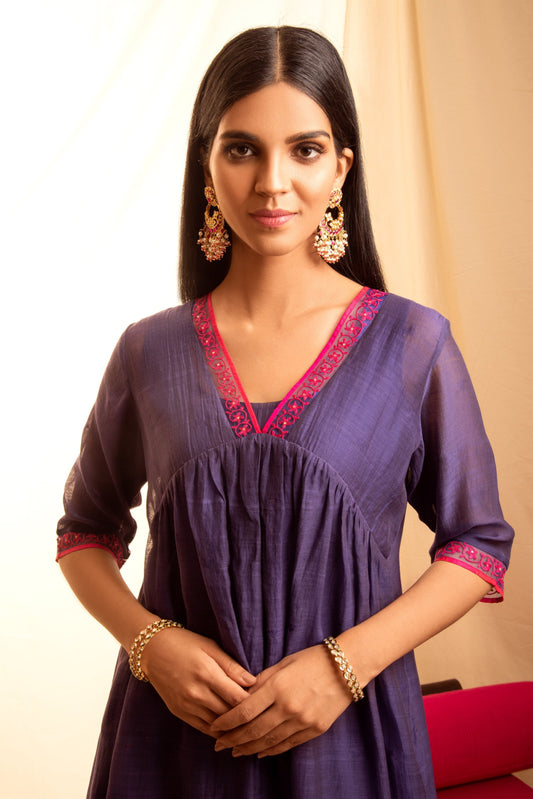 Chaavi Purple Kurta & Pant Set