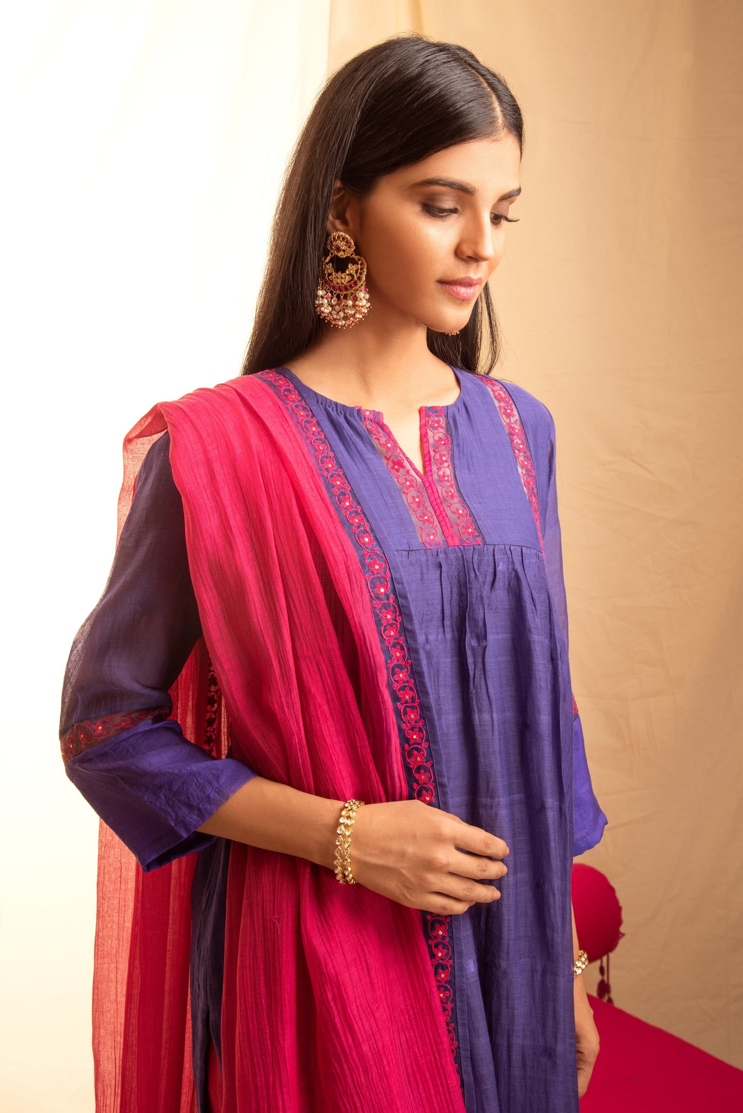 Chandni Purple Kurta & Pant Set