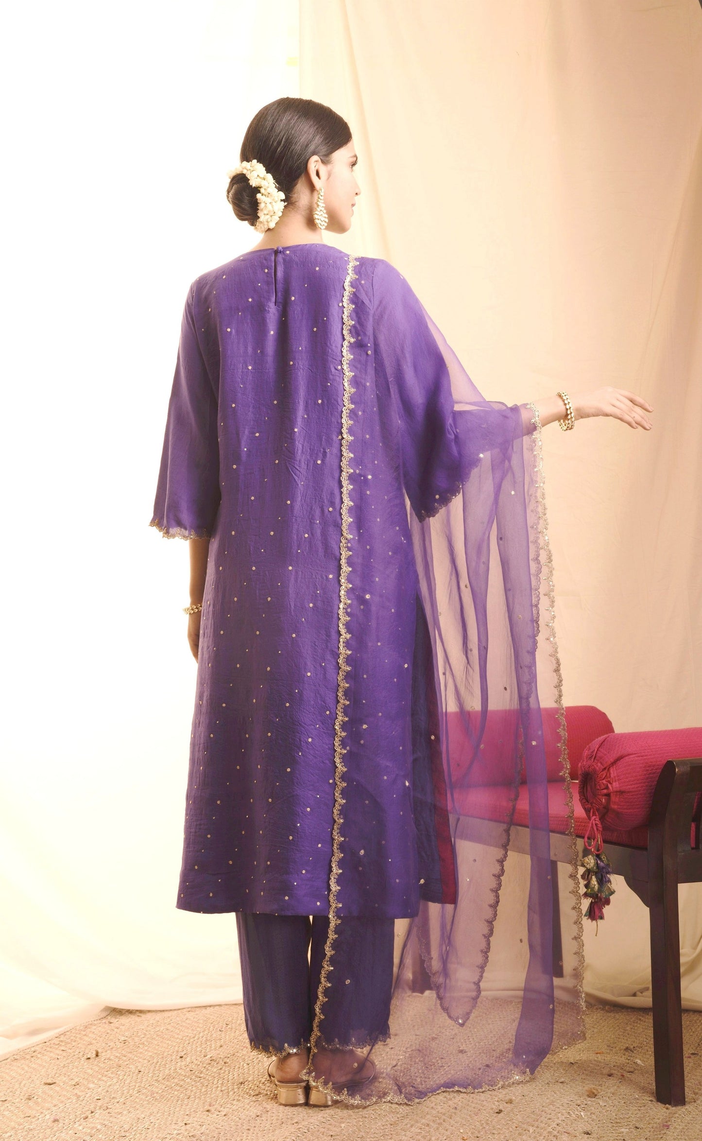 Roopa Purple Kurta (Set of 3)