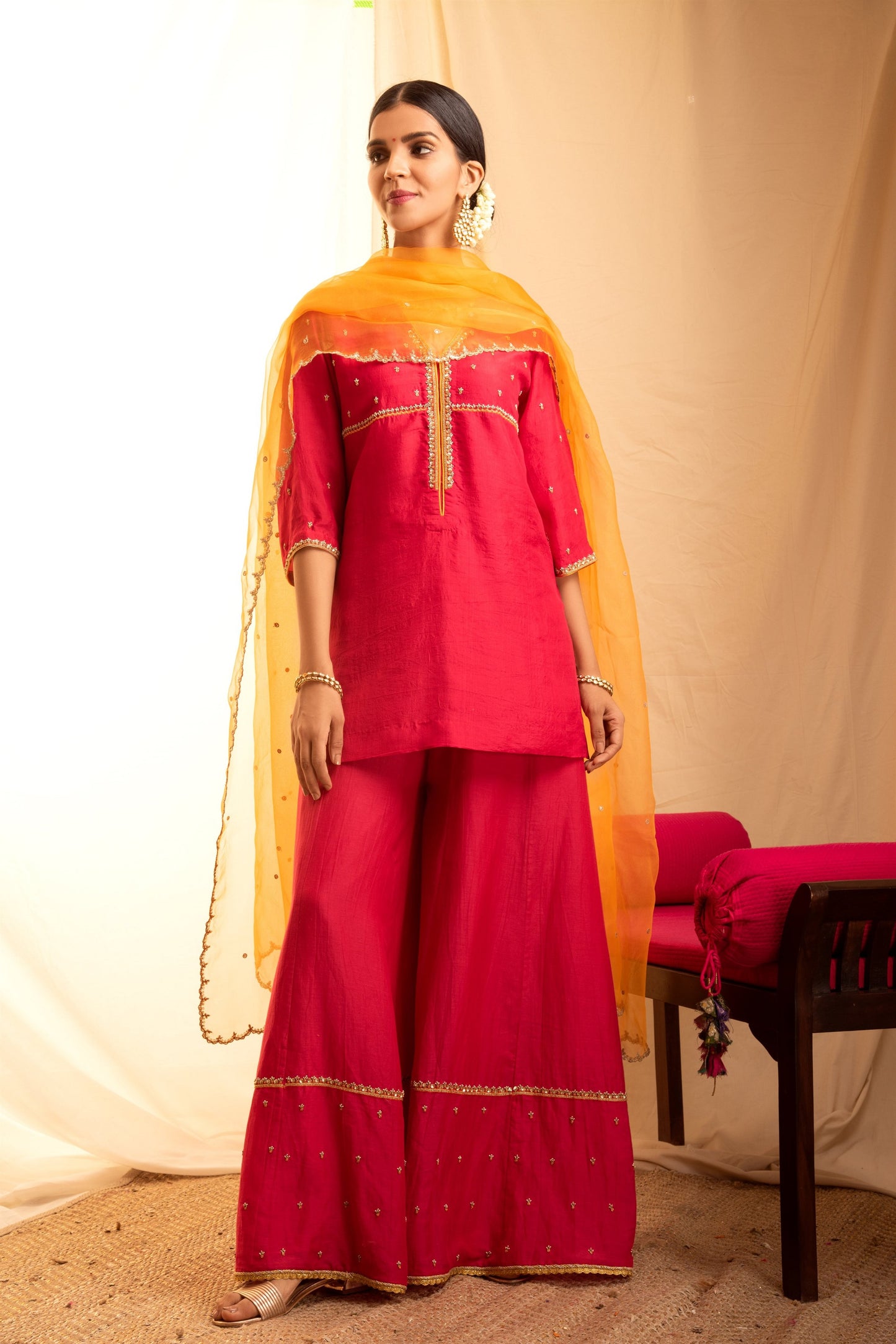 Shobha Rani/Magenta Kurta & Sharara Set