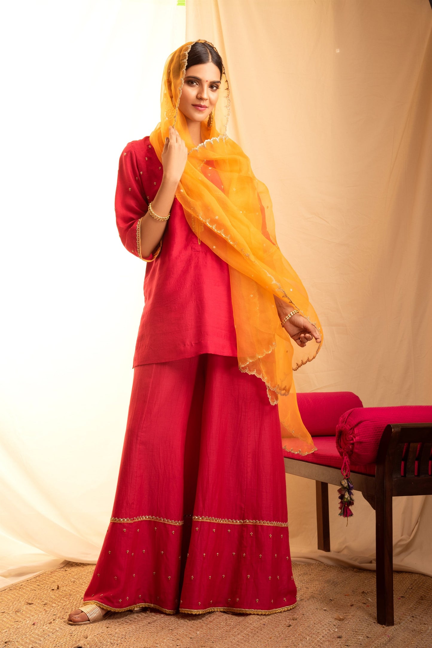 Shobha Rani/Magenta Kurta & Sharara Set