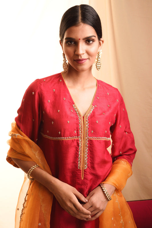 Shobha Rani/Magenta Kurta & Sharara Set