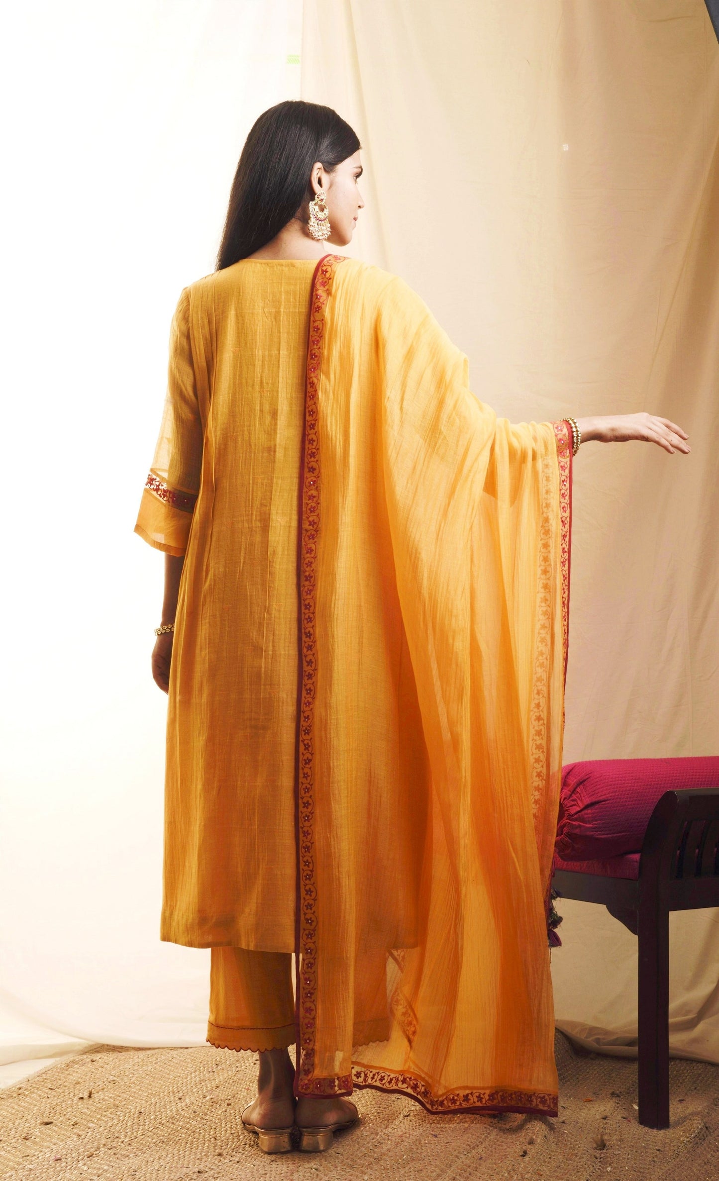 Urmi Orange Kurta & Pants Set