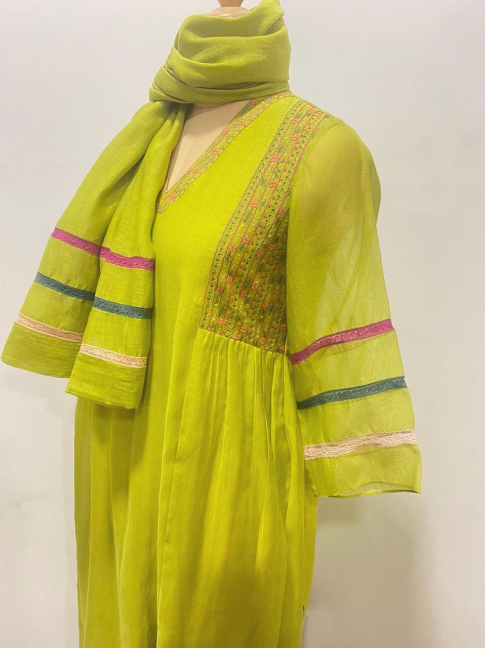 Serene  Green  Kurta-Set (Set of 3)