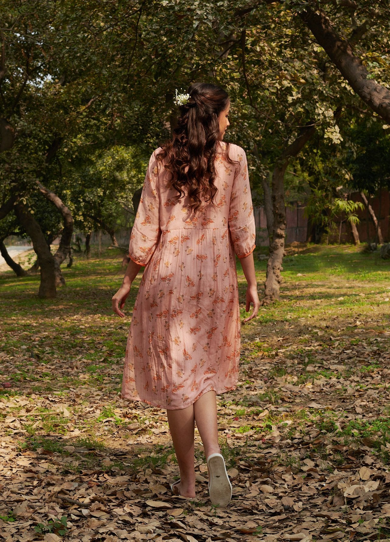 Bliss  Peach Floral Dress