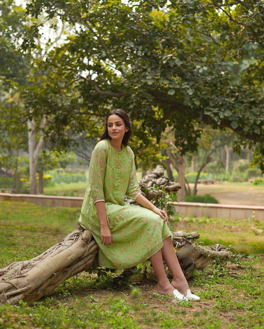 Bliss  Green Floral Dress