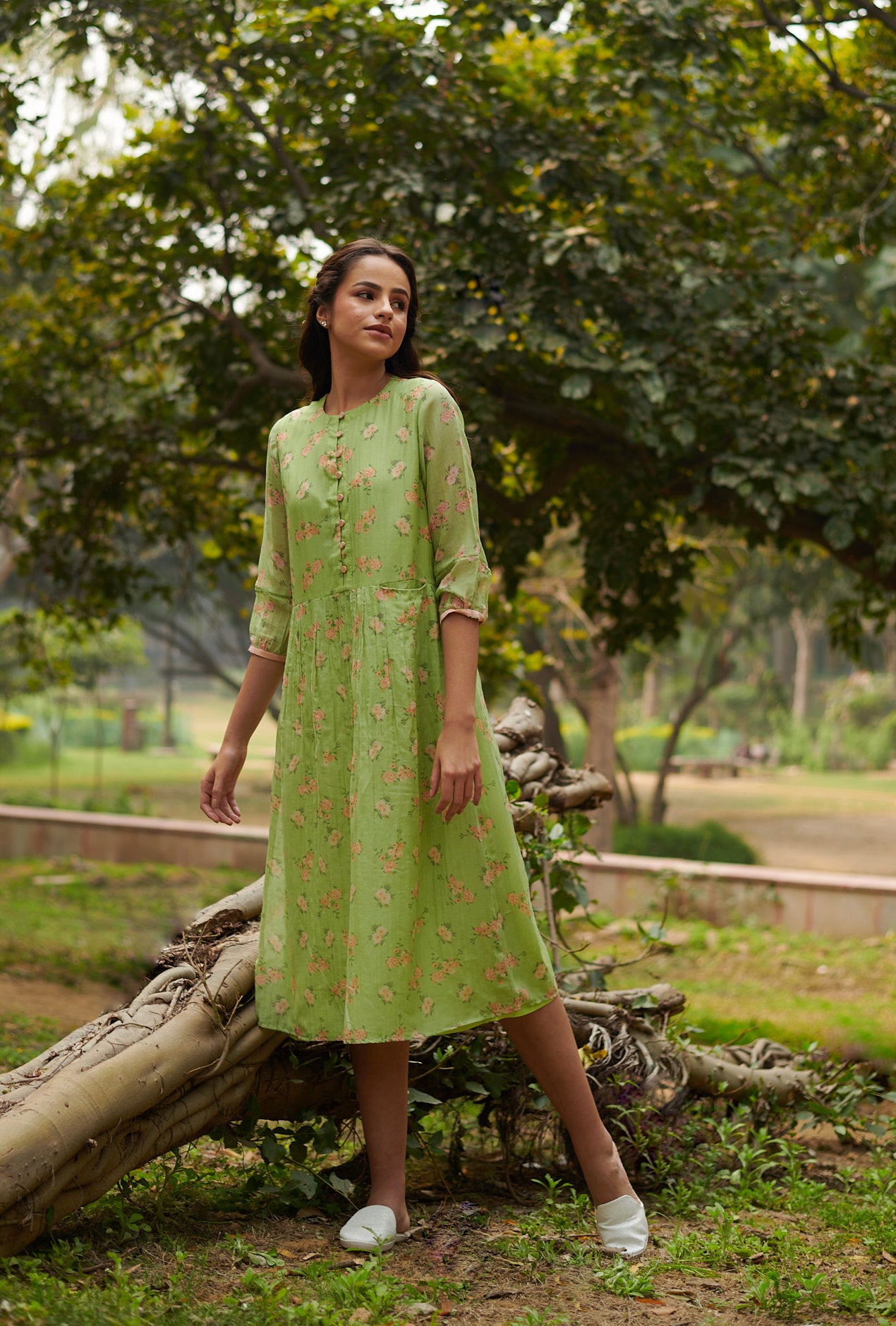 Bliss  Green Floral Dress