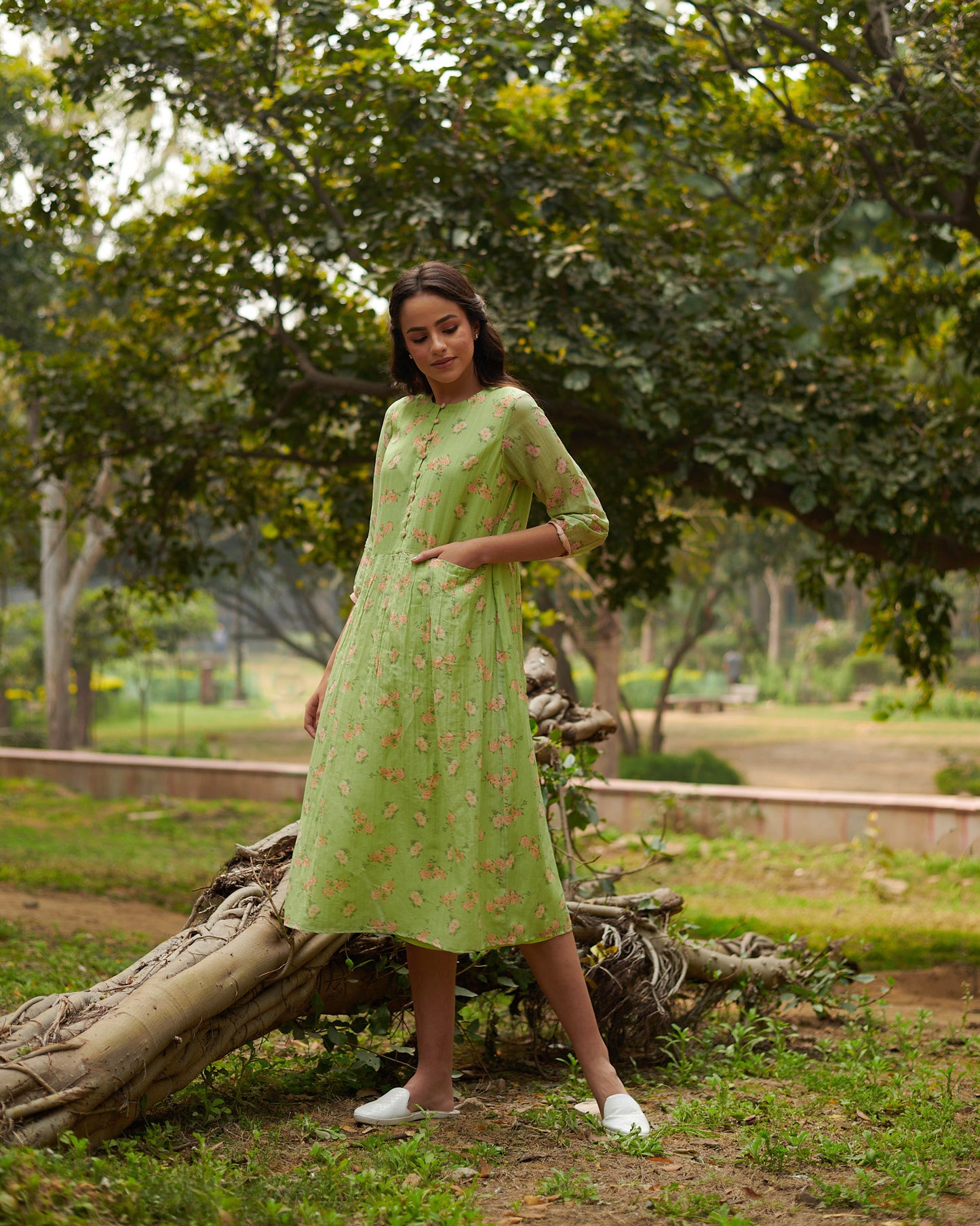 Bliss  Green Floral Dress