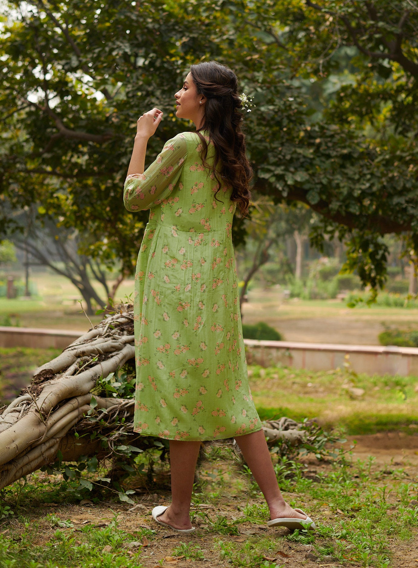 Bliss  Green Floral Dress