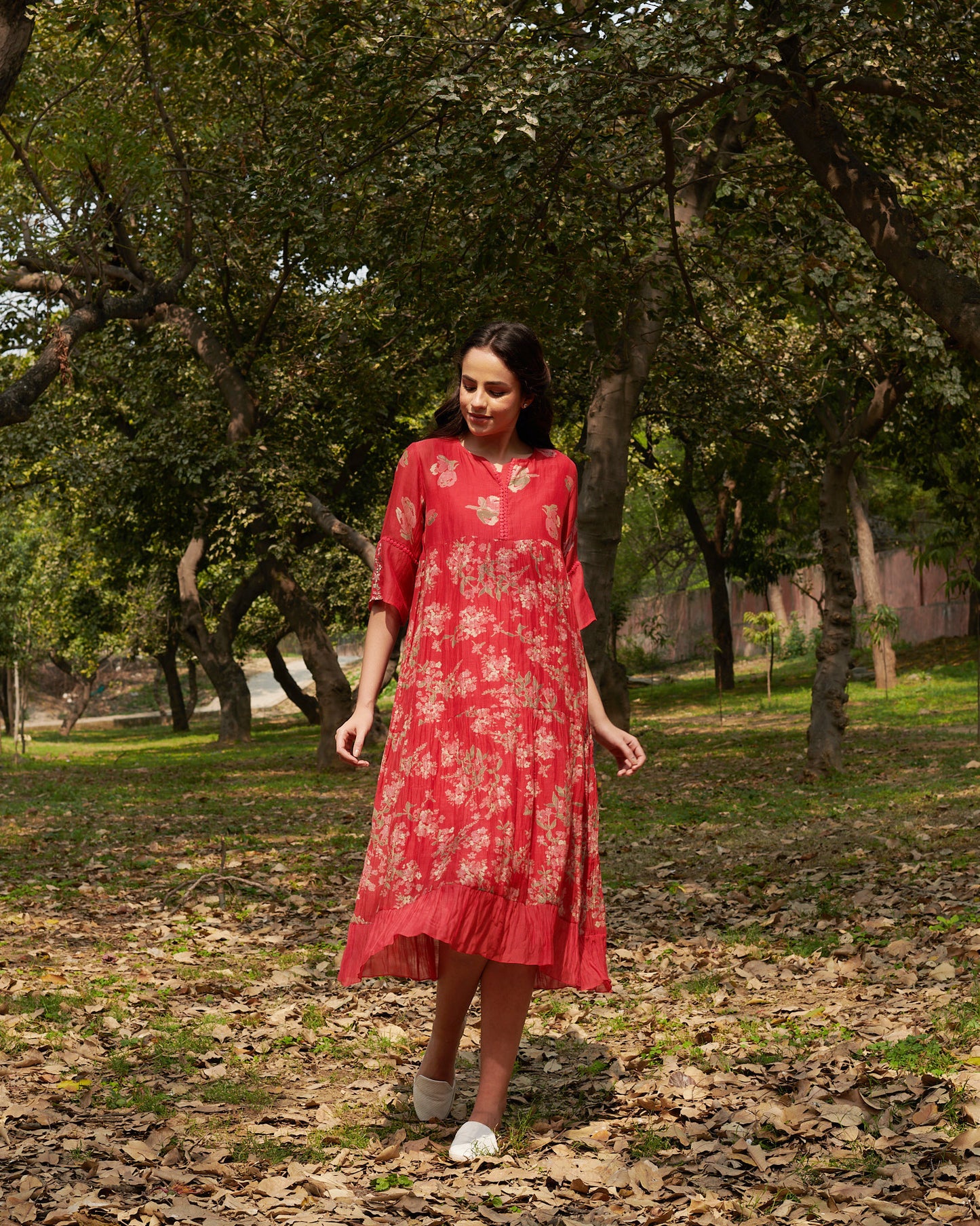 Bliss  Red Floral Dress