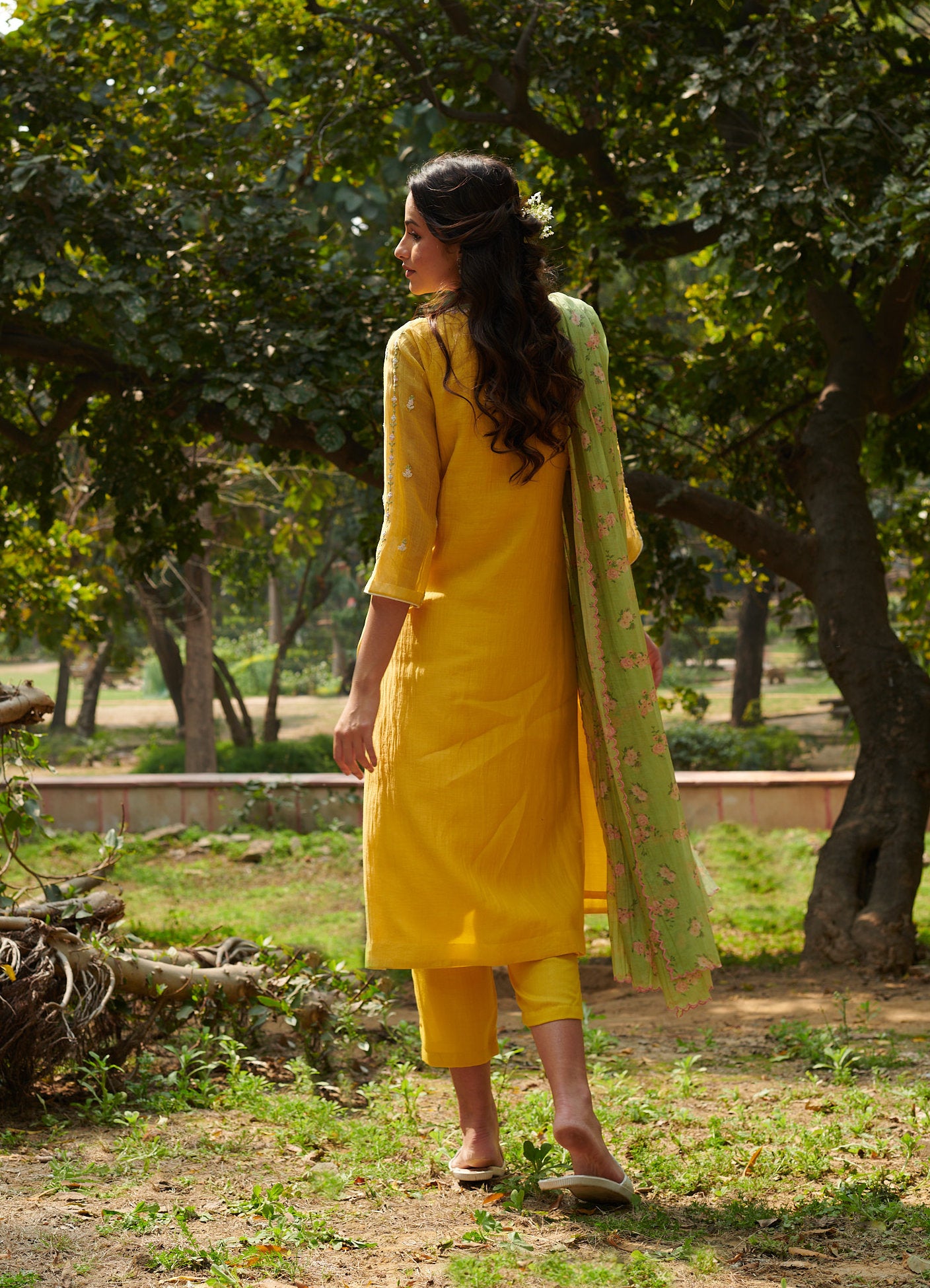 Grace  Yellow  Kurta-Set (Set of 3)