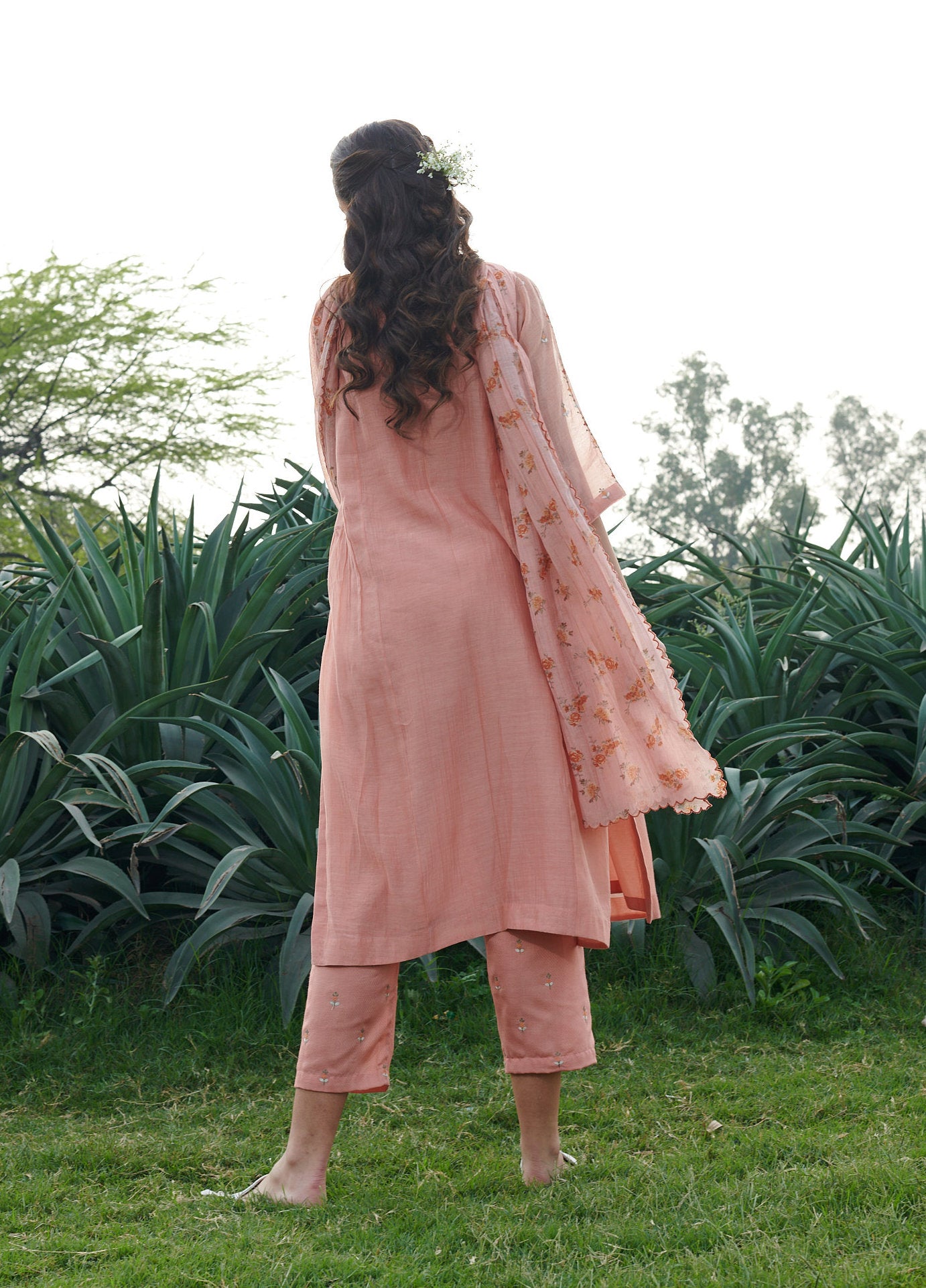 Bloom  Peach Kurta-Set (Set of 3)