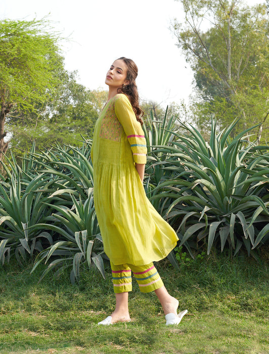 Serene Green Kurta-Set (Set of 3)