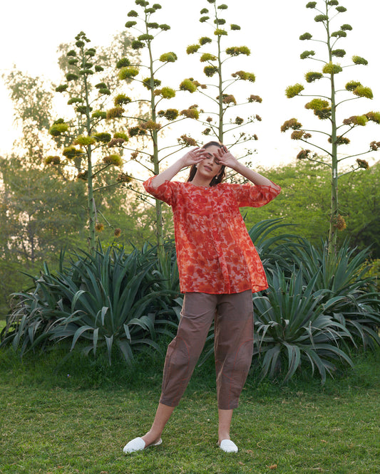 Joy Ornage Floral Top Set (Set of 2)