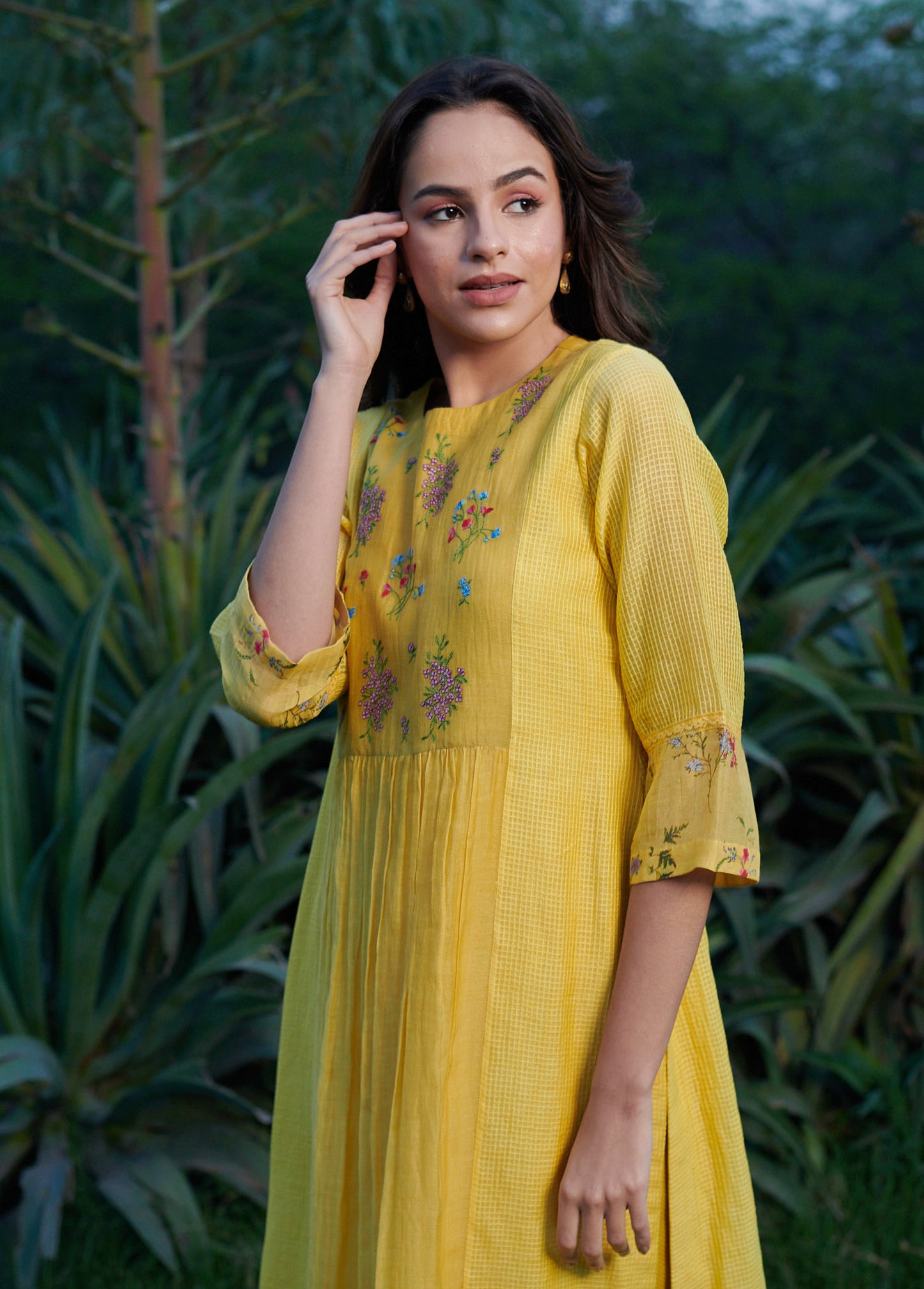 Blossom  Yellow  Kurta-Set (Set of 3)