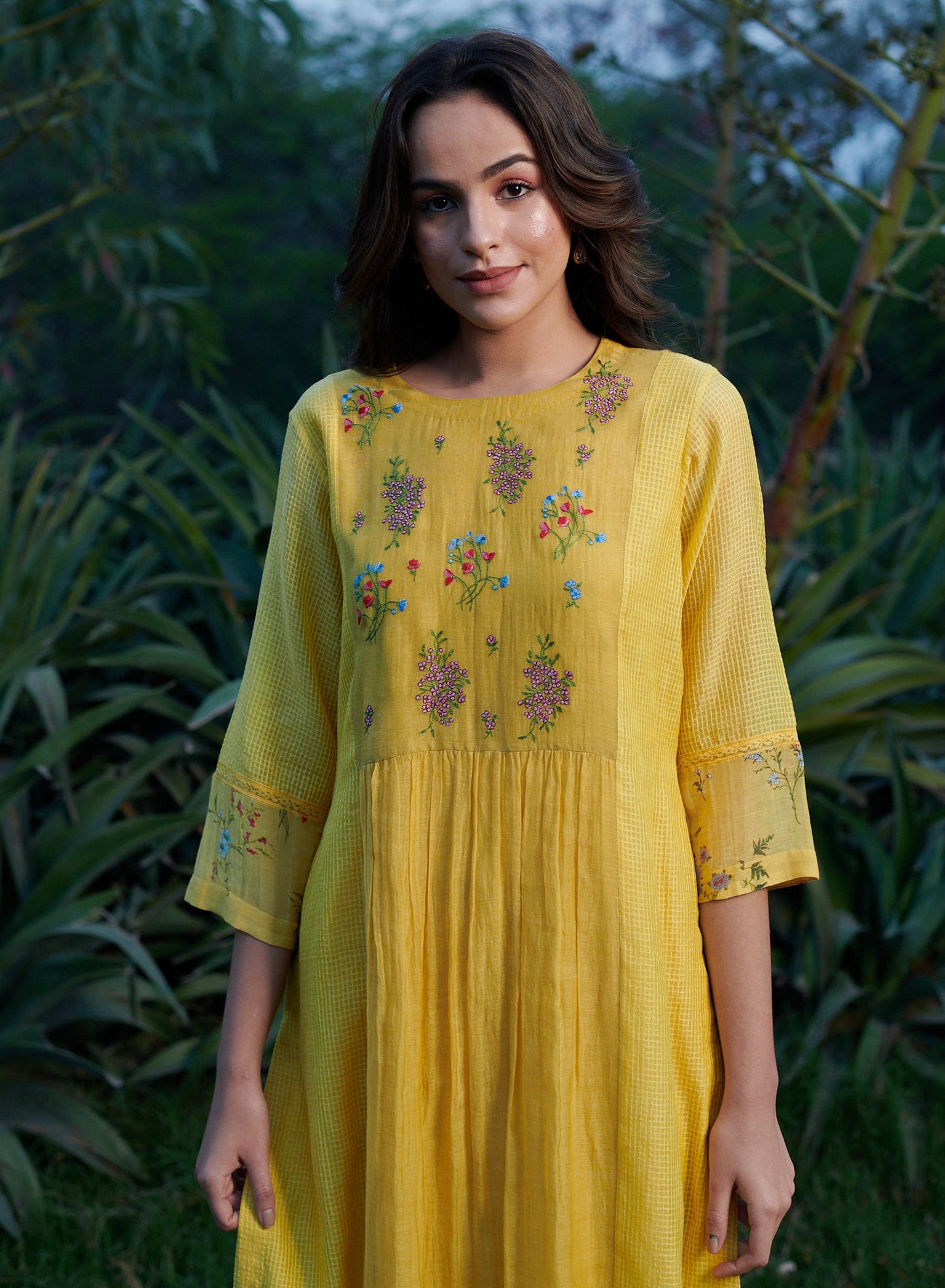 Blossom  Yellow  Kurta-Set (Set of 3)