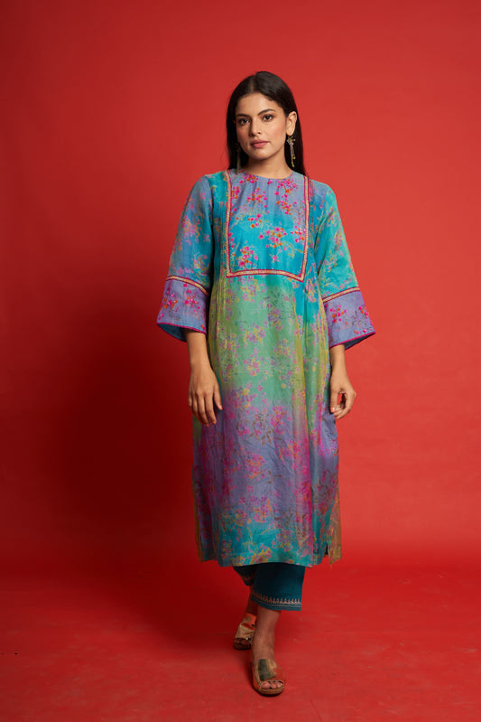 Periwinkle Turqoise Kurta Set (Set of 2)