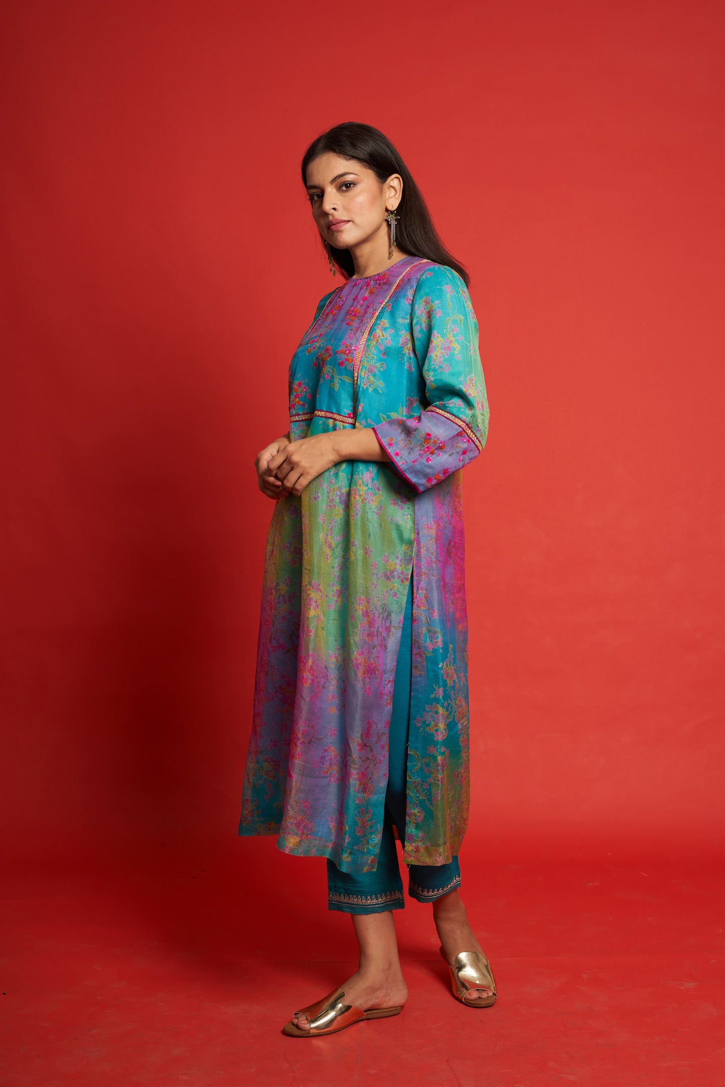 Periwinkle Turqoise Kurta Set (Set of 2)