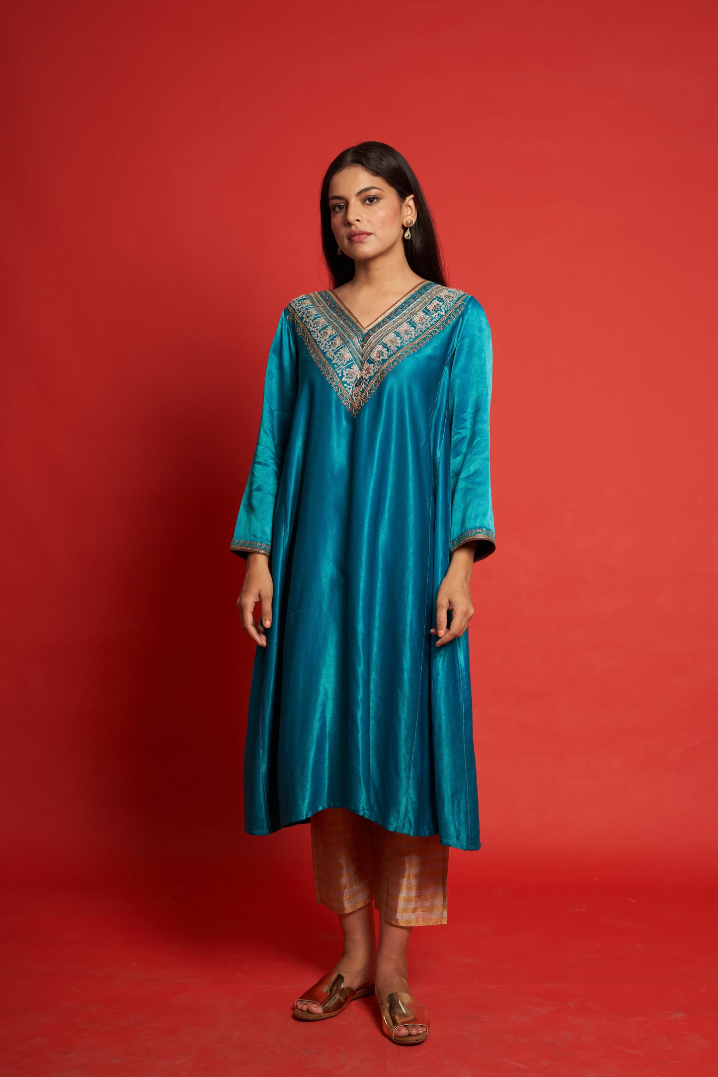 Blue Fountain Teal Kurta Set (Set of 2)