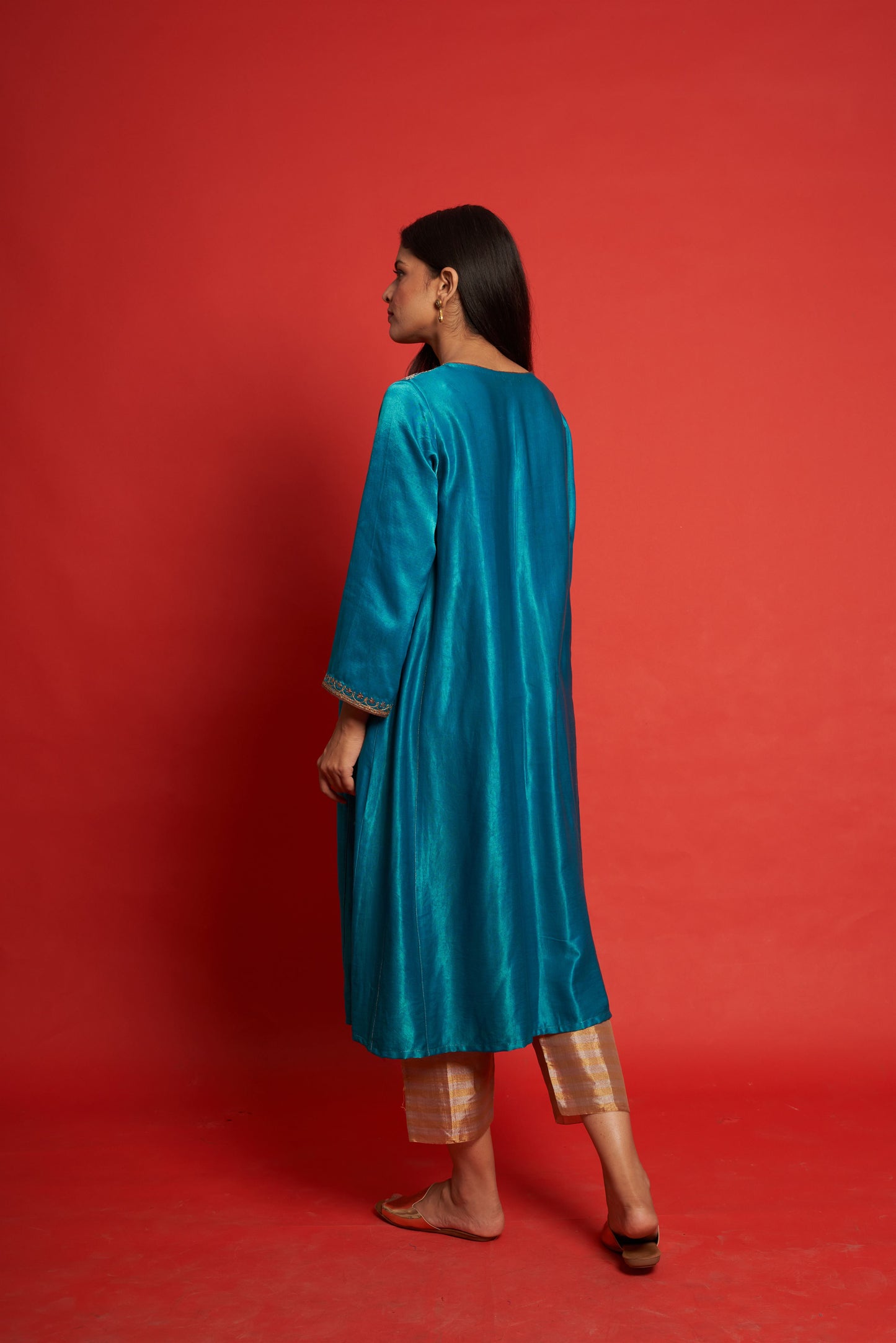 Blue Fountain Teal Kurta Set (Set of 2)