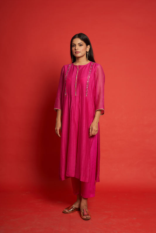 Lily Hot Pink Kurta Set (Set of 3)