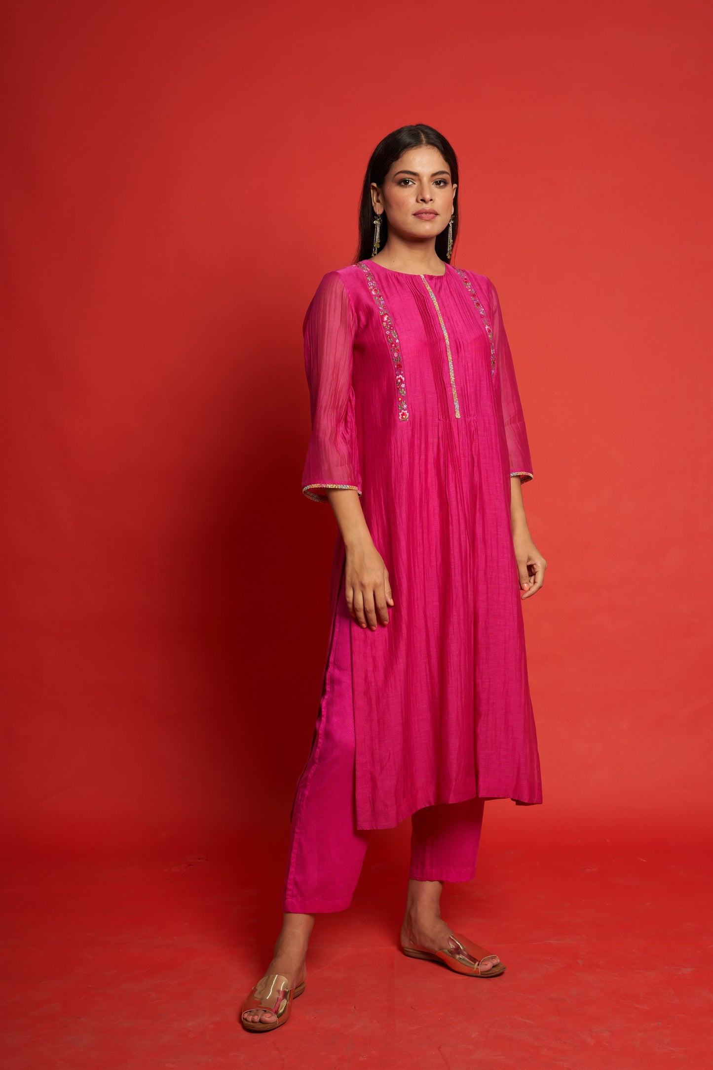 Lily Hot Pink Kurta Set (Set of 3)