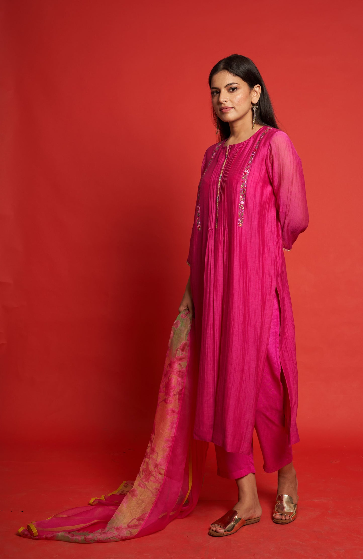 Lily Hot Pink Kurta Set (Set of 3)