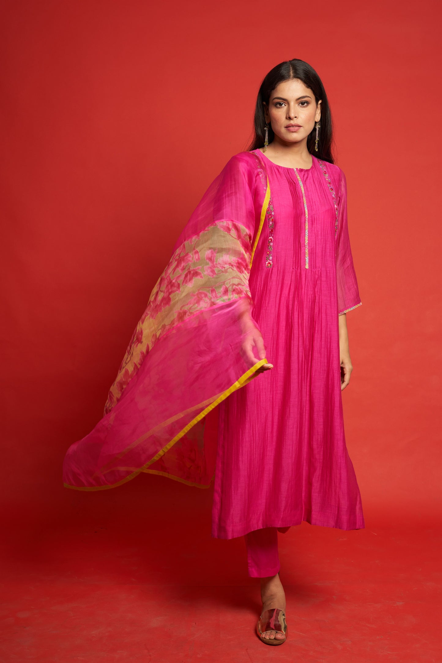 Lily Hot Pink Kurta Set (Set of 3)