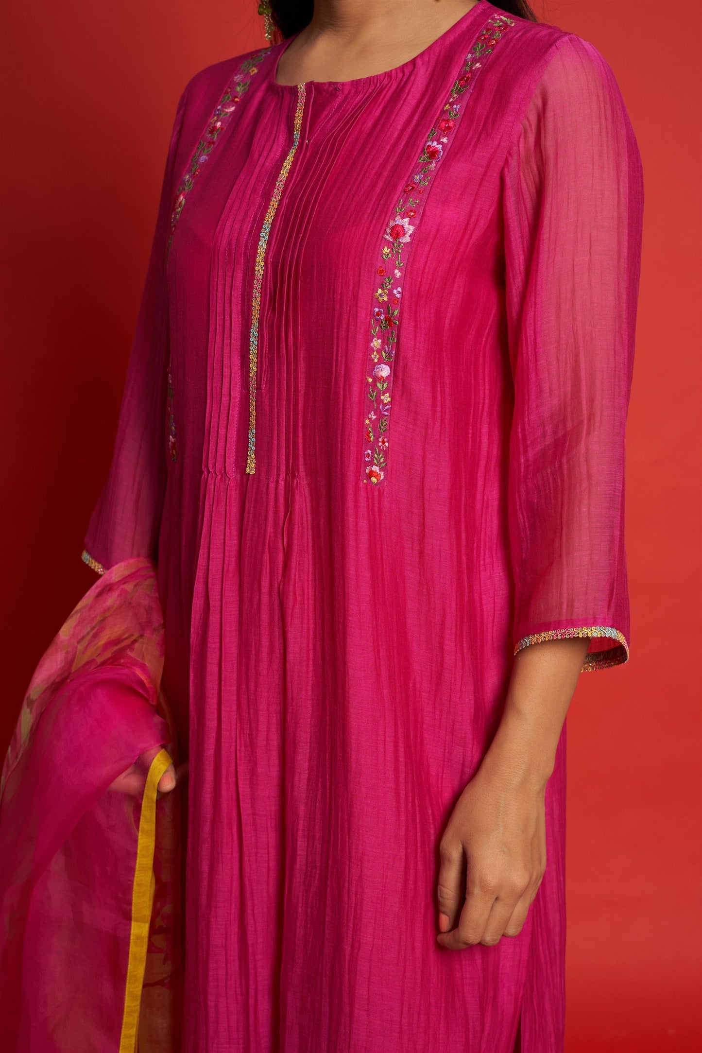 Lily Hot Pink Kurta Set (Set of 3)