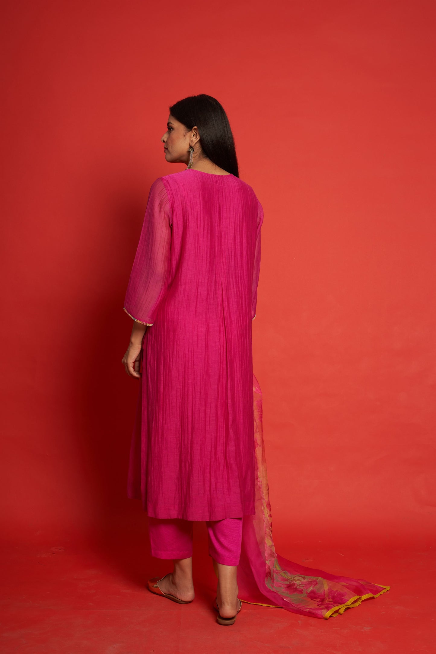 Lily Hot Pink Kurta Set (Set of 3)