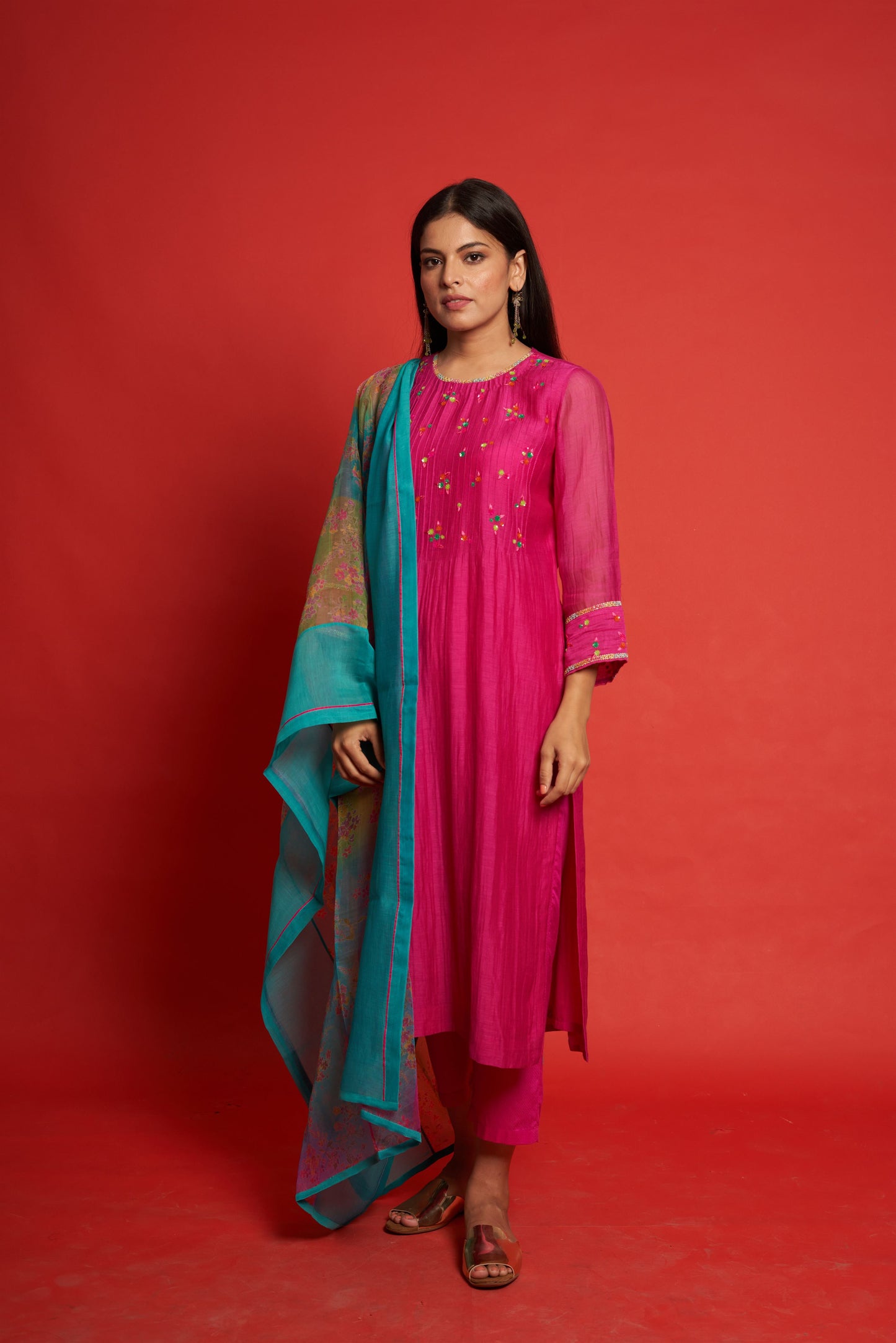 Jasmine Pink Kurta Set (Set of 3)