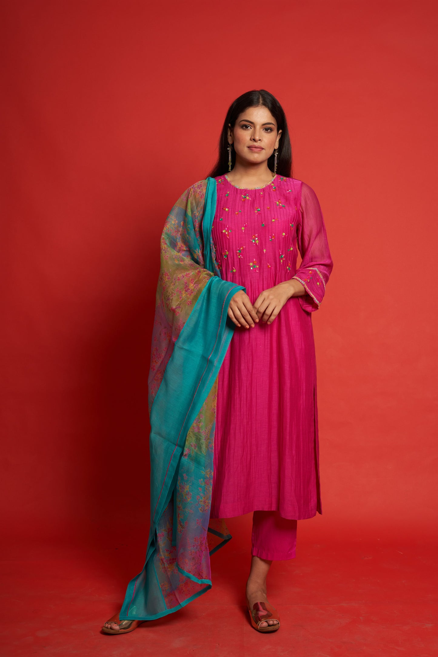 Jasmine Pink Kurta Set (Set of 3)