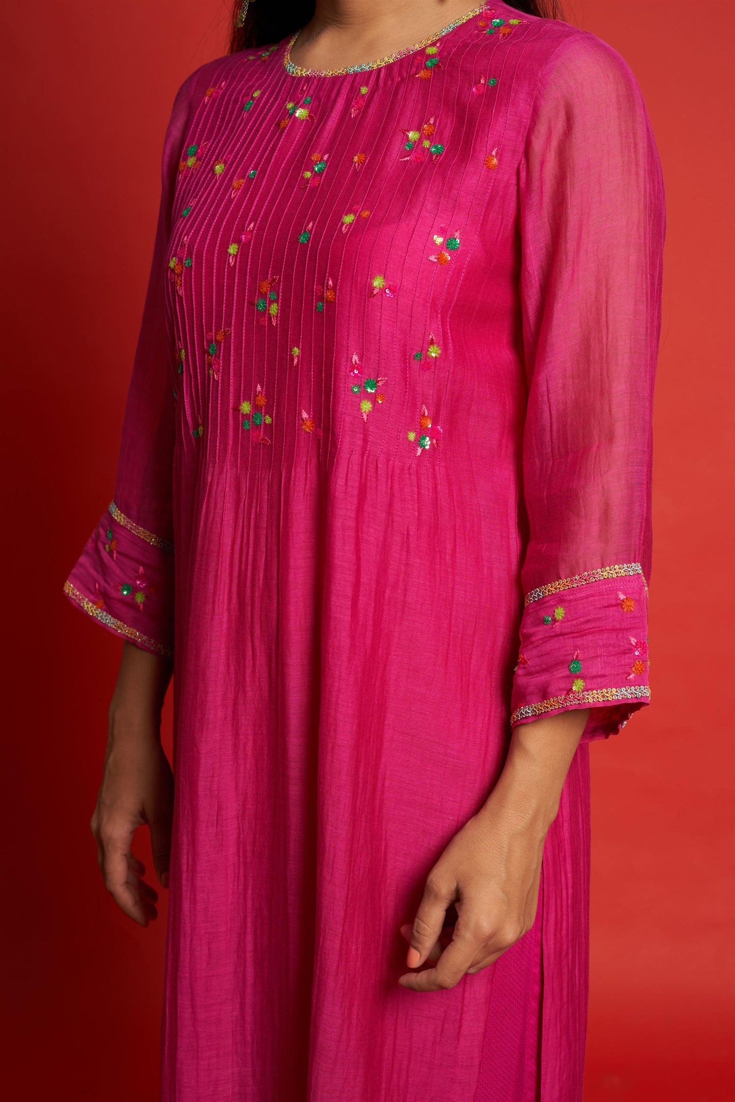 Jasmine Pink Kurta Set (Set of 3)