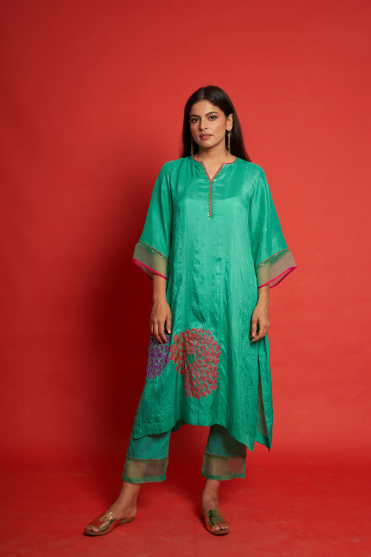 Balsam Fresh Green Kurta Set (Set of 2)