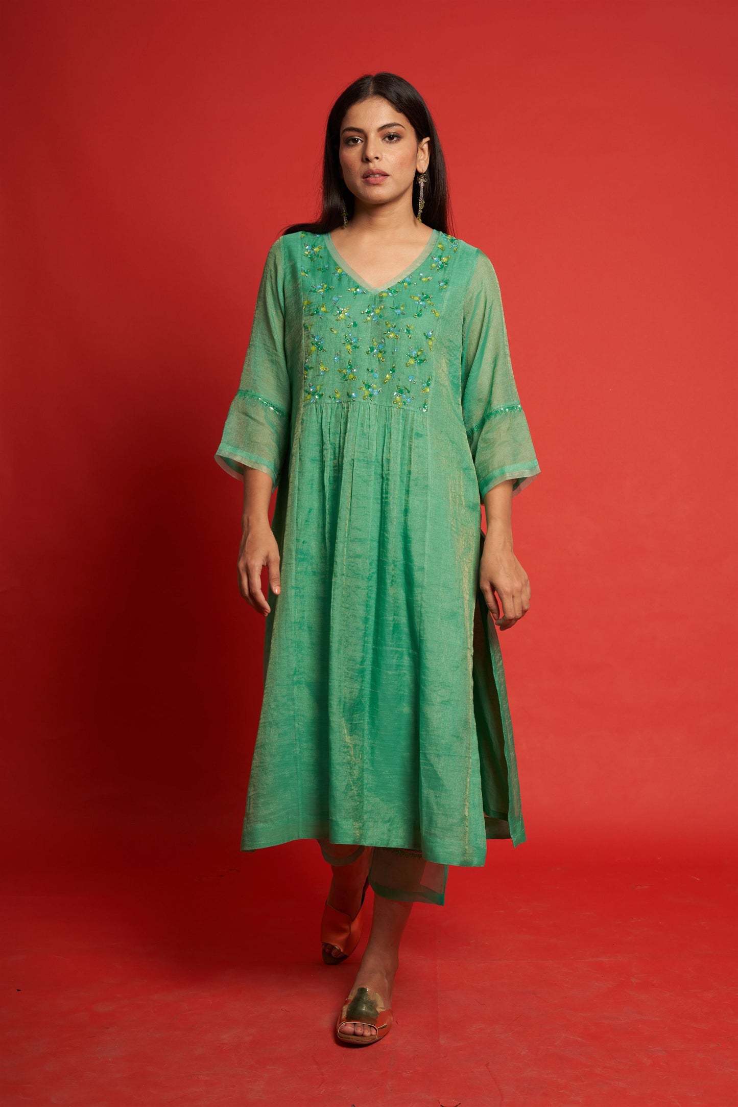 Daisy Emerald Kurta Set (Set of 3)